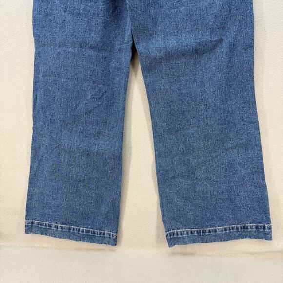 Rubberband Stretch Jeans Women's 30 11/12 Blue Patch Pocket Wide Leg NWT - Picture 4 of 14
